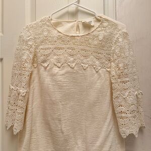 Elegant Cream Lace Top